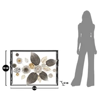 Kép 9/10 - Glamour konzolasztal virágokkal fekete 111.8x41.9x80 cm 8