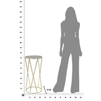 Kép 9/9 - Glamour lerakóasztal fekete üveggel arany ø 35x75 cm