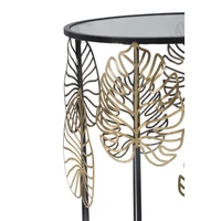 Kép 5/7 - Glamour leveles asztalka szett fekete/arany ø 38x55-33x50 cm