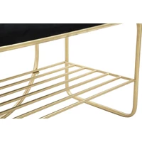 Kép 2/10 - Glamour pad akasztóval párnázott bársony szövettel fekete/arany 80x38,5x180 cm 6