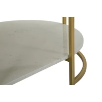 Kép 7/8 - Izmir dohányzóasztal arany/fehér 90x60x45 cm 4