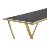Kép 11/11 - Konzolasztal edzett üveggel fekete/arany 120x40x79 cm 5