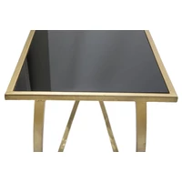 Kép 4/11 - Konzolasztal edzett üveggel fekete/arany 120x40x79 cm 8