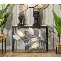 Kép 3/10 - Konzolasztal őszi hangulatú barna/fekete 108x36,8x80 cm 7
