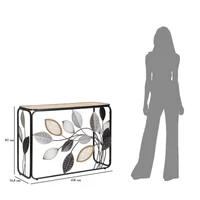 Kép 4/10 - Konzolasztal őszi hangulatú barna/fekete 108x36,8x80 cm 8