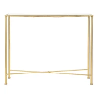 Kép 4/8 - Konzolasztal pillangókkal fém/üveg arany 100x35x80 cm 1