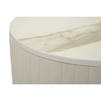 Kép 4/8 - Magas kerek asztal 2db-os szett krémszín/arany ø 50x90-40x70 cm