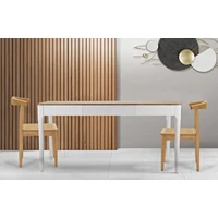 Kép 2/9 - Matera étkezőasztal bohó stílusban fehér/barna 180x90x80 cm 6
