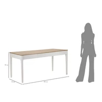 Kép 3/9 - Matera étkezőasztal bohó stílusban fehér/barna 180x90x80 cm 7