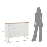 Kép 7/10 - Matera komód bohó szílusban fehér/barna 117x37x90 cm 9