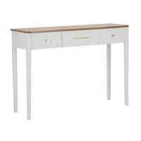 Kép 1/9 - Matera konzolasztal bohó szílusban fehér/barna 107x37x80 cm
