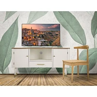 Kép 6/11 - Matera tv állvány bohó stílusban fehér/barna 117x40x60 cm 8