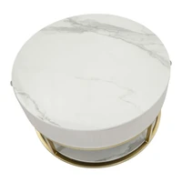 Kép 4/8 - Montpellier dohányzóasztal krémszín/arany ø 75x36 cm
