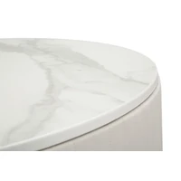 Kép 6/8 - Montpellier dohányzóasztal krémszín/arany ø 75x36 cm