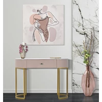 Kép 2/9 - Montpellier konzolasztal rózsaszín/arany 100x40x75 cm 6