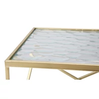 Kép 8/8 - Négyzet alakú üveg asztal 2db-os szett arany 31,5x31,5x68-28x28x64 cm 5