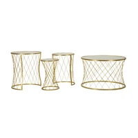 Kép 1/7 - Noah asztal 4db-os szett arany ø 70x45-47x54,5-36x50-28x45 cm