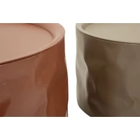 Kép 4/7 - Norimberga dohányzoasztal szett piros/krémszín Ø 62X30-51X26 cm 2