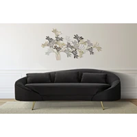 Kép 5/11 - Oslo 3 személyes kanapé bársony szövettel párnával fekete/arany 185x84x68 cm 9