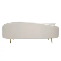 Kép 3/11 - Oslo 3 személyes kanapé bársony szövettel párnával krémszín/arany 185x84x68 cm 7