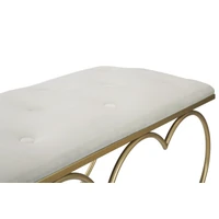 Kép 8/9 - Pad szív alakú lábakkal krémszín/arany 105x37,5x51,5 cm 4