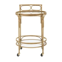 Kép 2/10 - Panama tálalókocsi rattan hatású barna ø 51x74 cm
