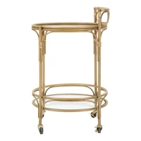 Kép 3/10 - Panama tálalókocsi rattan hatású barna ø 51x74 cm