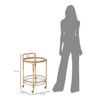 Kép 9/10 - Panama tálalókocsi rattan hatású barna ø 51x74 cm