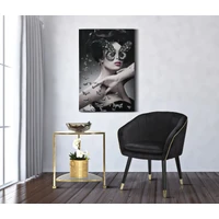 Kép 3/10 - Paris fotel párnázott bársony szövettel fekete/arany 62x58x78 cm 7