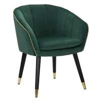 Kép 1/10 - Paris fotel párnázott bársony szövettel green/gold 62x58x78 cm