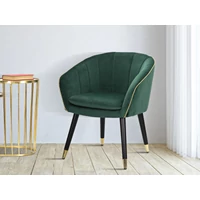 Kép 3/10 - Paris fotel párnázott bársony szövettel green/gold 62x58x78 cm 7
