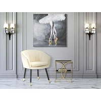 Kép 5/10 - Paris fotel párnázott bársony szövettel krémszín/arany 62x58x78 cm 8