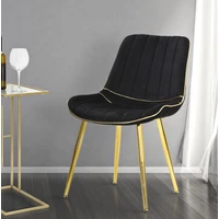 Kép 5/11 - Paris szék párnázott bársony szövettel szett 2 db fekete/arany 51x59x79 cm 8