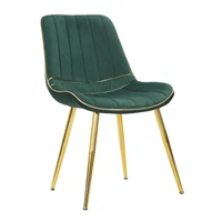 Kép 1/10 - Paris szék párnázott bársony szövettel szett 2 db green/gold 51x59x79 cm