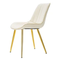 Kép 4/8 - Paris szék párnázott bársony szövettel szett 2 db krémszín/arany 51x59x79 cm 2