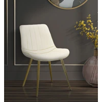 Kép 3/8 - Paris szék párnázott bársony szövettel szett 2 db krémszín/arany 51x59x79 cm 6