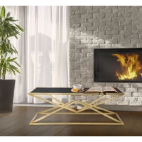 Kép 5/11 - Piramid dohányzóasztal fekete/arany 110x60x45 cm 8
