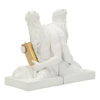 Kép 2/8 - Poseidon könyvtámasz fehér/arany 25,5X15X22,3 cm 1
