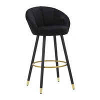 Kép 1/9 - Prága bérszék párnázott bársony szövettel fekete 55x56x104 cm