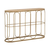 Kép 1/11 - Samui fém konzolasztal bambusz hatású barna 110x32x77 cm