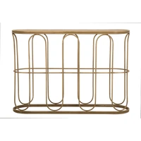 Kép 2/11 - Samui fém konzolasztal bambusz hatású barna 110x32x77 cm 1