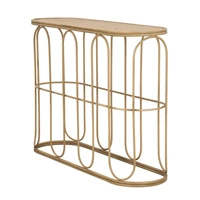 Kép 3/11 - Samui fém konzolasztal bambusz hatású barna 110x32x77 cm 2