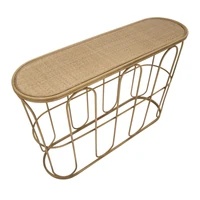 Kép 4/11 - Samui fém konzolasztal bambusz hatású barna 110x32x77 cm 3