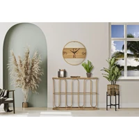 Kép 7/11 - Samui fém konzolasztal bambusz hatású barna 110x32x77 cm 7