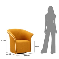 Kép 11/11 - Siena fotel forog tartós szövetből mustársárga 83,5x66x80 (ülőmagasság 42) cm 10