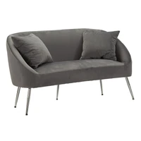 Kép 1/10 - Soffy kanapé 2db párnával szürke/ezüst 137x69x79 cm