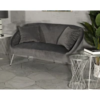 Kép 3/10 - Soffy kanapé 2db párnával szürke/ezüst 137x69x79 cm 7