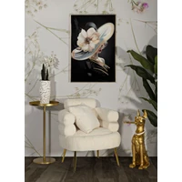 Kép 7/11 - Soffy plus fotel párnával plüss fehér/arany 78x68x85 cm 9