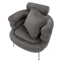 Kép 6/11 - Soffy plus fotel párnával szürke/ezüst 78x68x85 cm 3