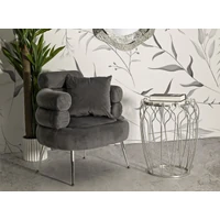 Kép 10/11 - Soffy plus fotel párnával szürke/ezüst 78x68x85 cm 9